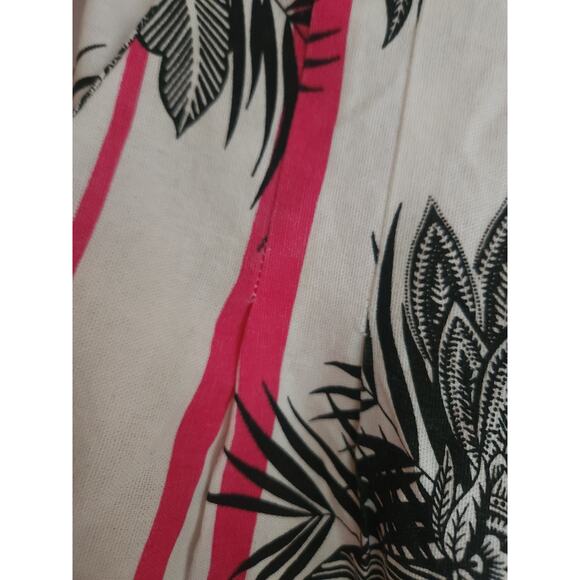 LIQUORISH Linen Cotton Pant sz 2 High Waist Wide Leg Boho Tropical Striped - Picture 8 of 9